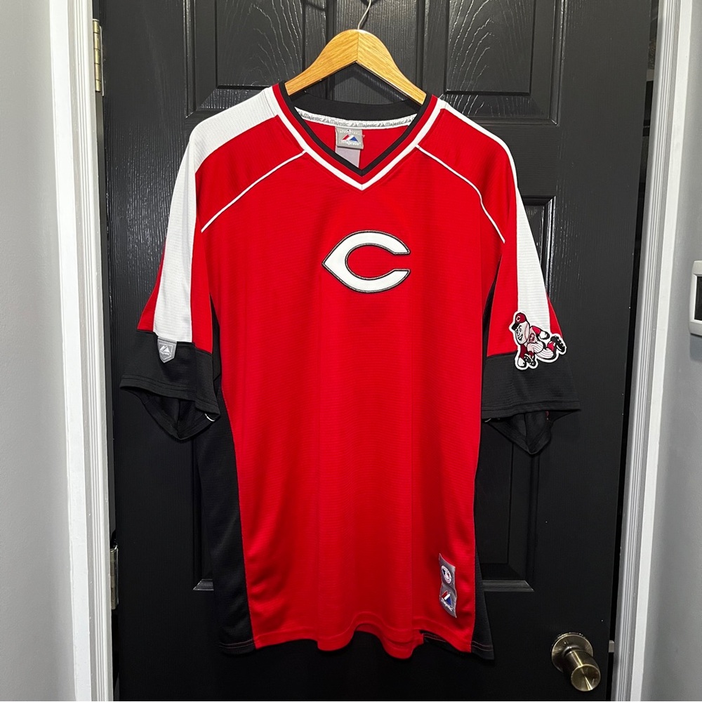 VINTAGE Cincinnati Reds Jersey AdultXXL Batting Practice Pullover Majestic Kore